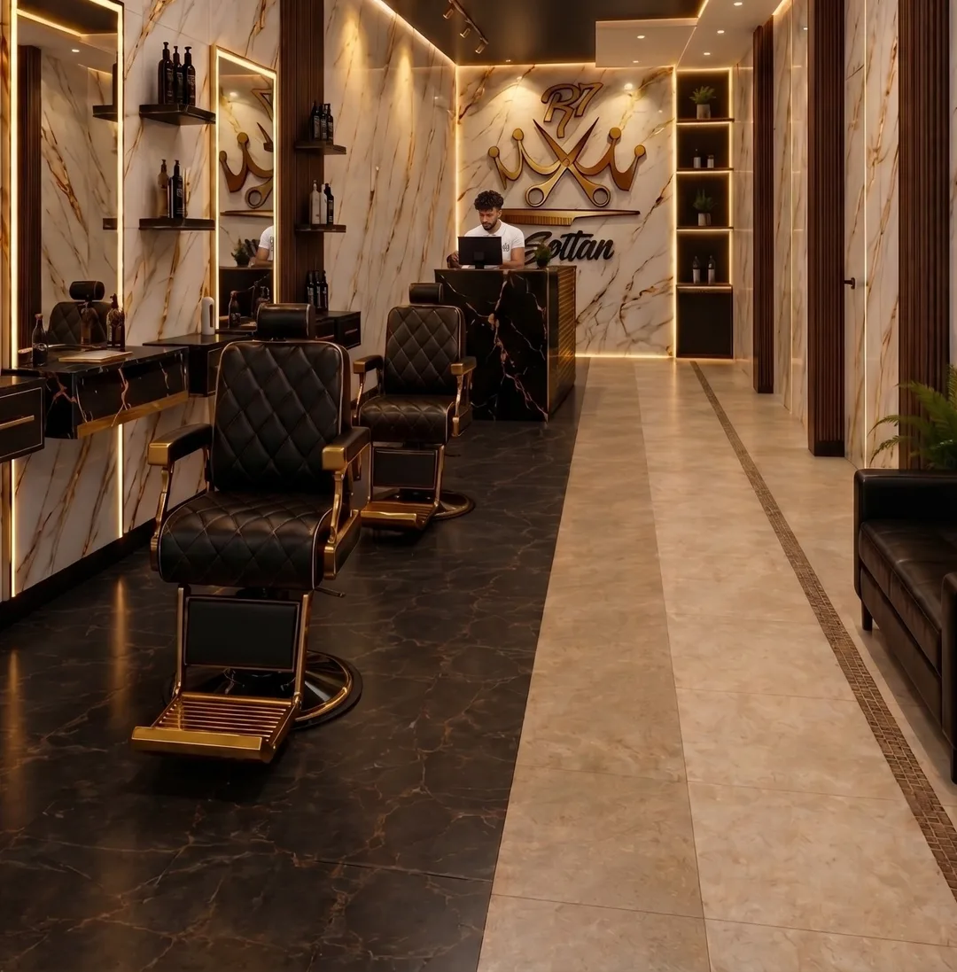 Interior de El R7 Barbershop